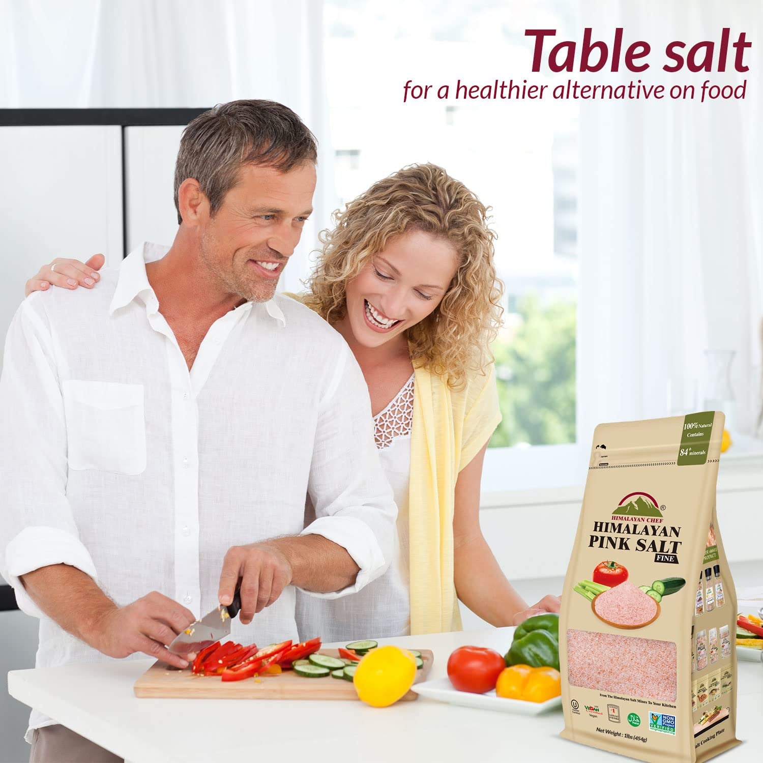 Himlayan Pink Salt, Fine Grain - 6 Lbs (6X1 Pound Bag)