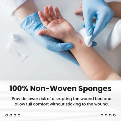 Non-Woven Gauze Sponges - 4-Ply, 4" X 4" All-Purpose Non-Sterile Gauze Pads, Absorbent Dental Gauze Wound Care Product for First Aid Kit/Medical Facilities, 200 Count (Pack of 1)
